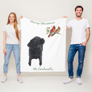 Svart lab jul Hund Labrador Fleecefilt