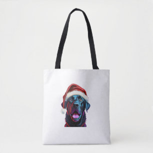 Svart lab jul Magic_ Labrador i Santa Hat Tygkasse
