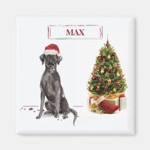 Svart lab julafton Hund och Träd Magnet