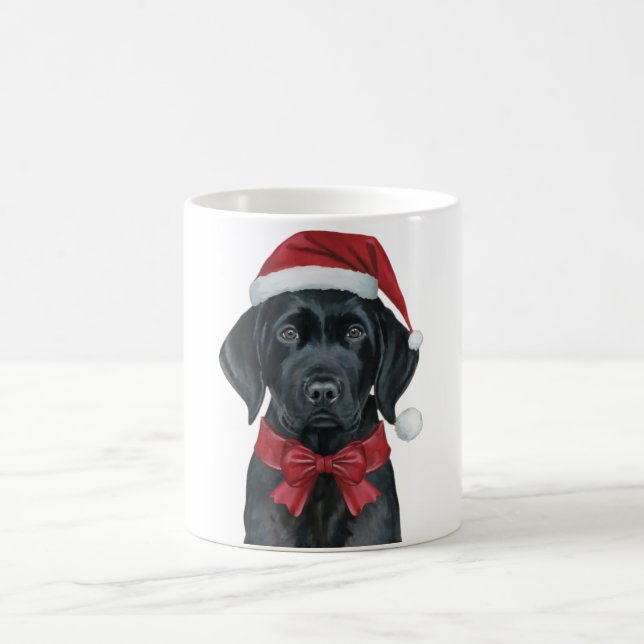 Svart lab julHund Kaffemugg (Center)