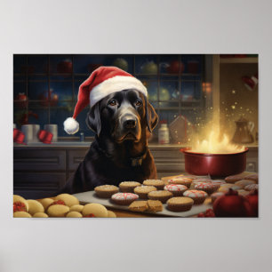 Svart lab julkakor Festive Helgdag Poster
