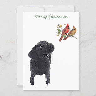 Svart lab julkardinaler Cute Hund Labrador Inbjudningar