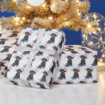 Svart lab jultomt Hat eller Pet Photo Presentpapper<br><div class="desc">Pressa upp dina helgdag i den här berömvärda presenten med hög kvalitet och papper med en målad vattenfärgsbild av en Svart lab valp med en jultomt. Perfekt för helgdagarna och för alla Labs ägare och älskare.</div>