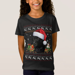 Svart lab jultomten Ugly Sweater Hund älskare X T Shirt