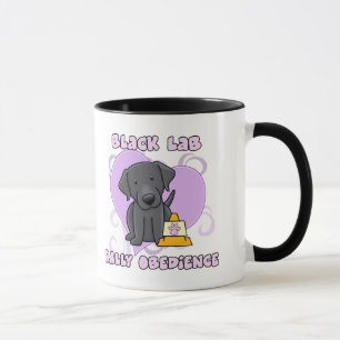 Svart lab Kawaii samlar Obedience Mugg