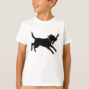 Svart lab körning av lekfull Labrador Retriever-Hu T-shirt