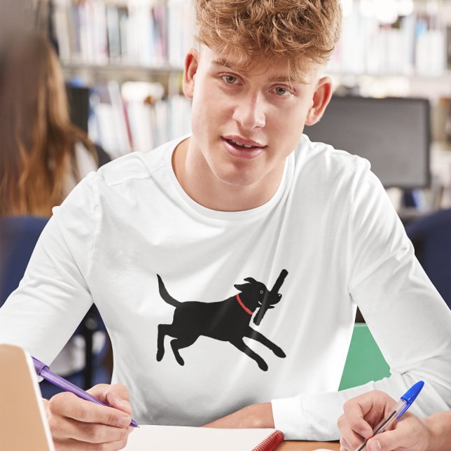 Svart lab körning av lekfull Labrador Retriever-Hu Tee Shirt (Skapare uppladdad)