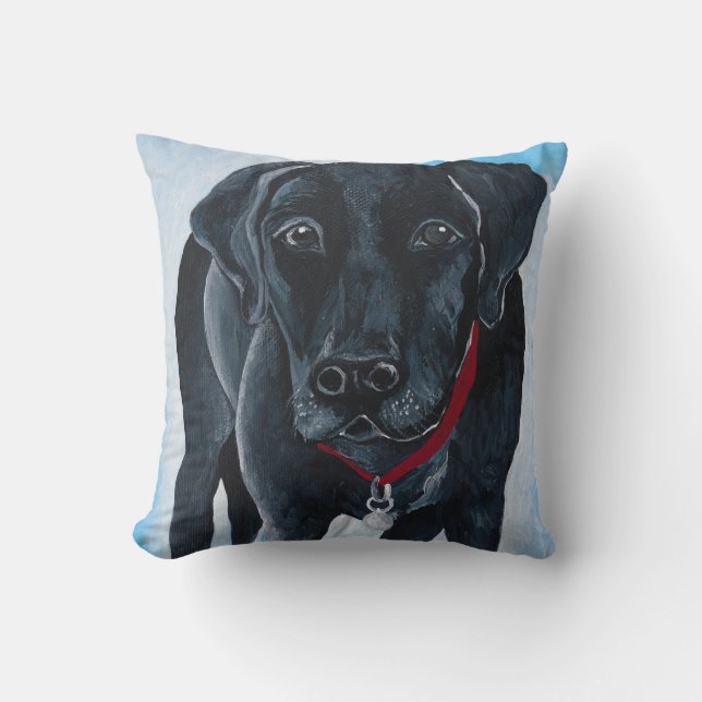 Svart lab kudde (Framsida)