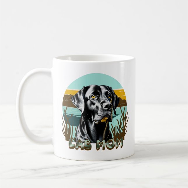 Svart lab | Lab Mamma Hund Personlig Kaffemugg (Vänster)