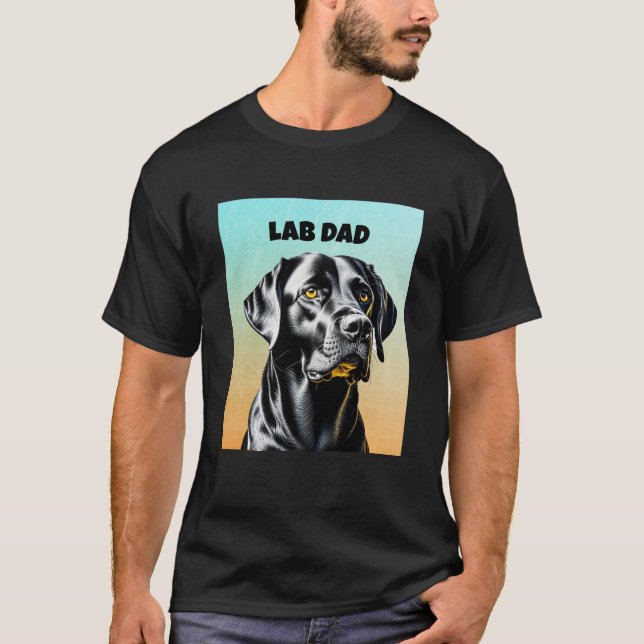 Svart lab | Lab Pappa Hund älskare T Shirt (Framsida)