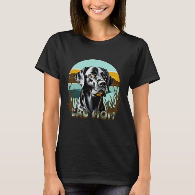 Svart Lab | Labb Mamma Hund Älskare T Shirt (Framsida)