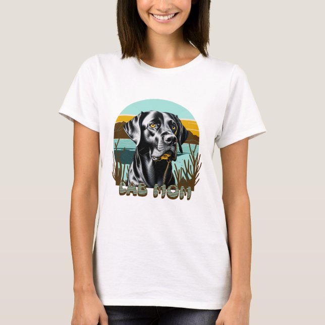 Svart Lab | Labb Mamma Hundälskare T Shirt (Framsida)