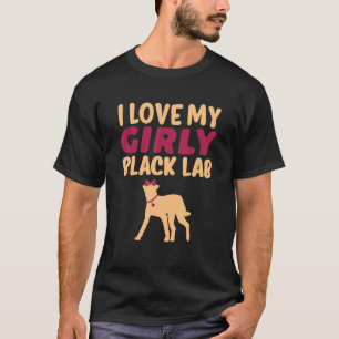 Svart lab Labrador Funny Girl Hund Gender Valp Rev T Shirt