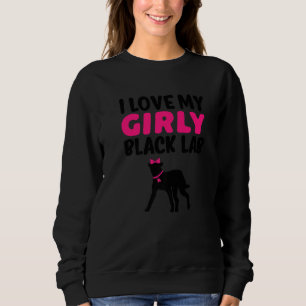 Svart lab Labrador Funny Girl Hund Gender Valp Rev T Shirt