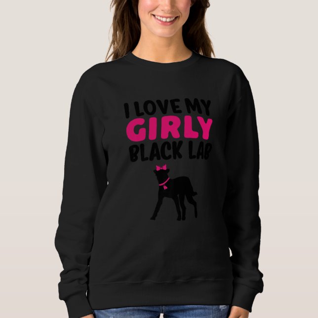 Svart lab Labrador Funny Girl Hund Gender Valp Rev T Shirt (Framsida)