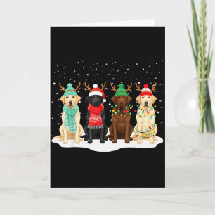 Svart Lab Labrador Hund Jul Crew Matchande Familj Kort