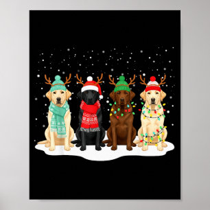 Svart Lab Labrador Hund Jul Crew Matchande Familj Poster