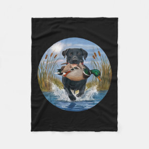 Svart lab Labrador Hunting Ankor Waterfowl Gult Fleecefilt