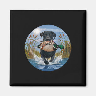 Svart lab Labrador Hunting Ankor Waterfowl Gult Magnet
