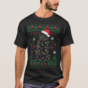 Svart lab Labrador jul Ljus Santa Hund Kärlek T Shirt