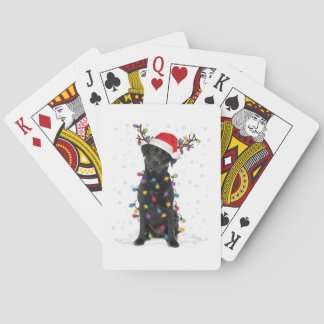 Svart lab Labrador Julgran Light Pajama Hund Casinokort