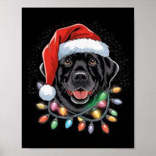 Svart lab Labrador Julgran Light Pajama Hund Poster
