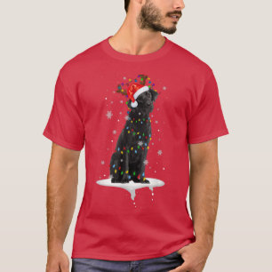 Svart lab Labrador Julgran Light Pajama Hund T Shirt