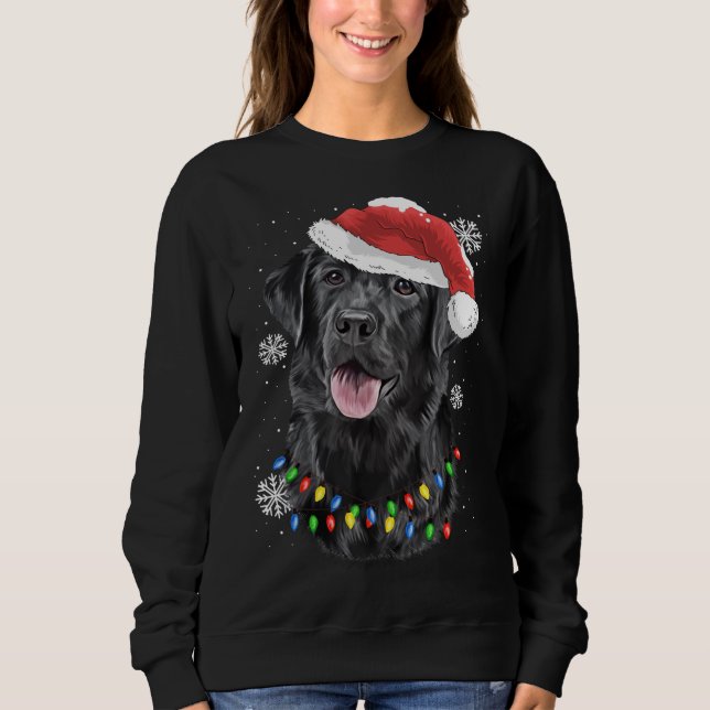 Svart lab Labrador Julgran Light Pajama Hund T Shirt (Framsida)