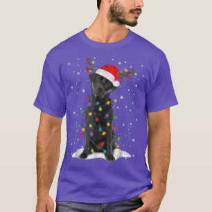 Svart lab Labrador Julgran Light Pajama Hund T Shirt