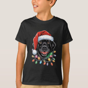 Svart lab Labrador Julgran Light Pajama Hund T Shirt