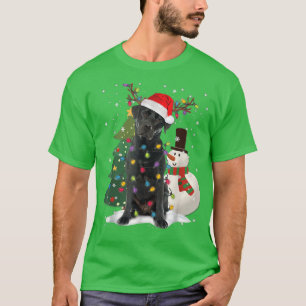 Svart lab Labrador Julgran Light Pajama Hund T Shirt
