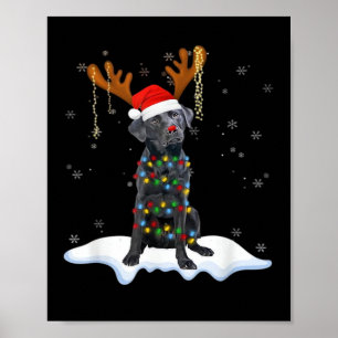 Svart Lab Labrador Julgran Ljusstake Pajamas Hund Poster