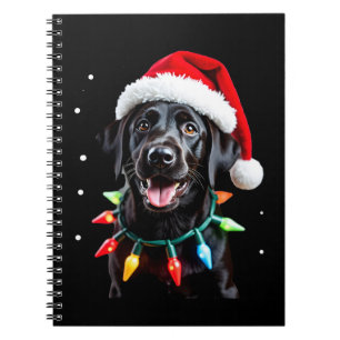 Svart Lab Labrador Julgran Ljusstump Pajamas Hund Anteckningsbok