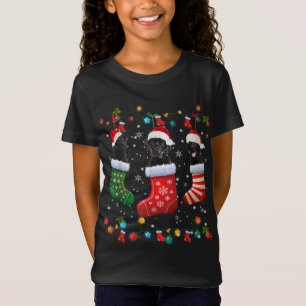 Svart lab Labrador-julsockel Funny Julafton Paja T Shirt