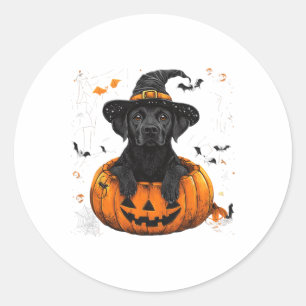Svart lab Labrador Pumpkin Halloween Thanksgiving Runt Klistermärke