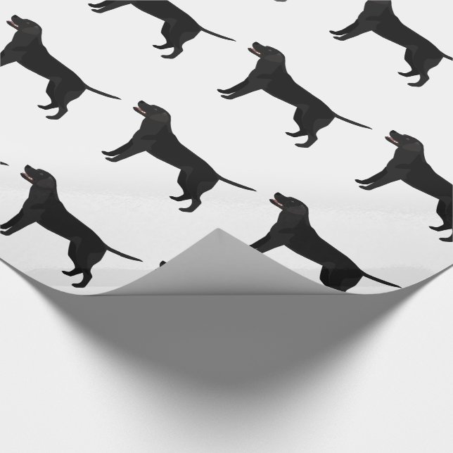 svart lab - Labrador Retriever Breed Silhouette Presentpapper (Hörn)
