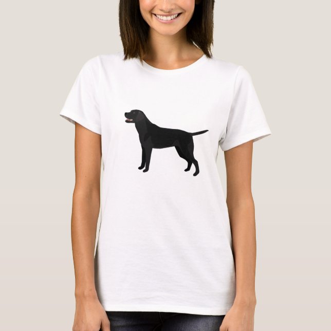 svart lab - Labrador Retriever Breed Silhouette T Shirt (Framsida)