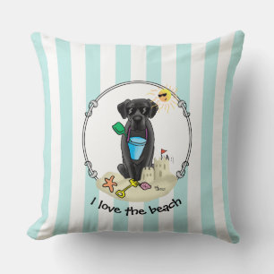 Svart lab Labrador Retriever Cute (sommarstuga) Kudde