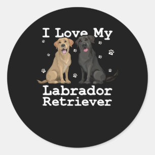 Svart lab Labrador Retriever Hund tröja I Kärlek M Runt Klistermärke