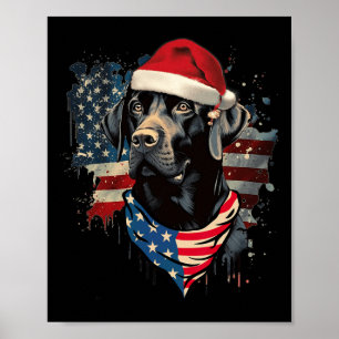 Svart lab Labrador-Vintagen Santa jul Pajama Poster