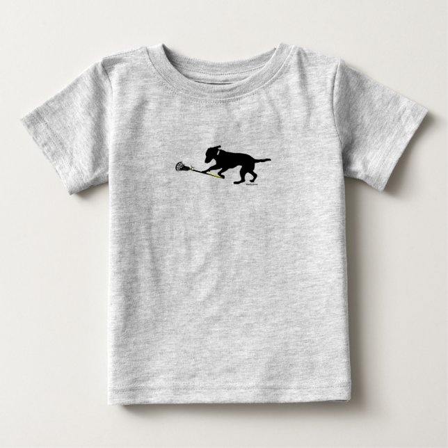 Svart lab leka LacrossebabyT-tröja Tee Shirt (Framsida)