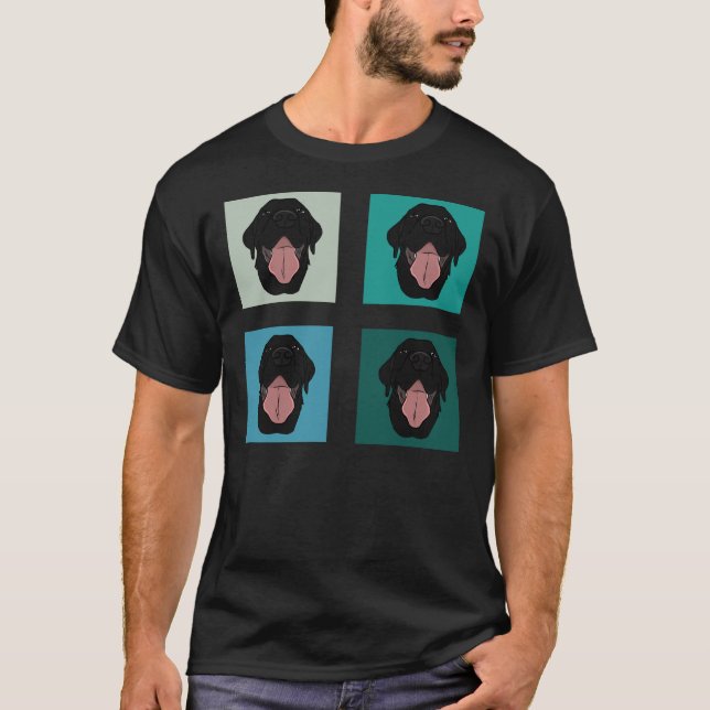 Svart lab lycklig-skogen Passande T Shirt (Framsida)