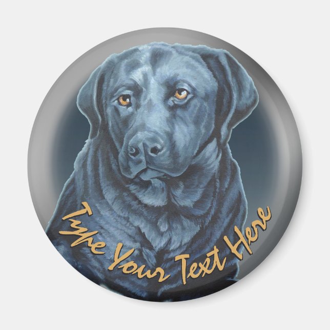 Svart lab Magnet Personlig Labrador Hund Magnet (Framsidan)