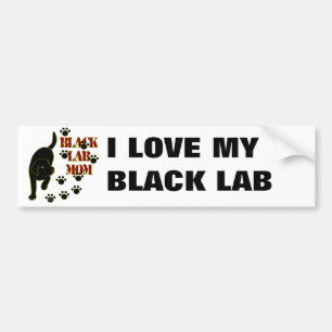 Svart lab mamma bildekal