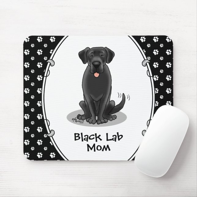 Svart lab Mamma (Labrador Retriever Mamma) Cute Hu Musmatta (Med mus)