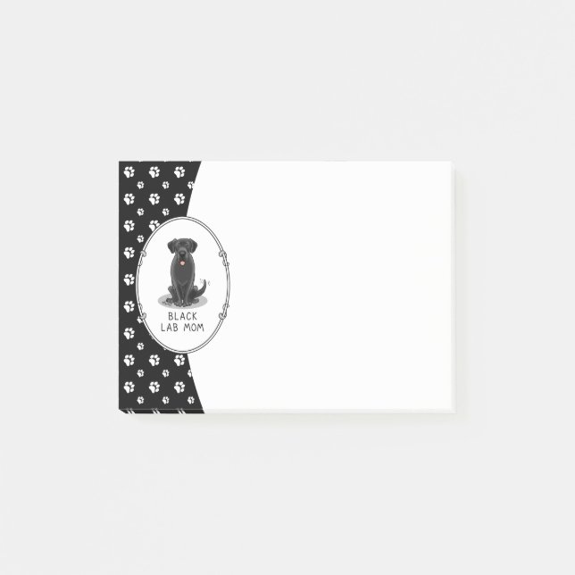 Svart lab Mamma (Labrador Retriever Mamma) Cute Hu Post-it Block (Framsida)