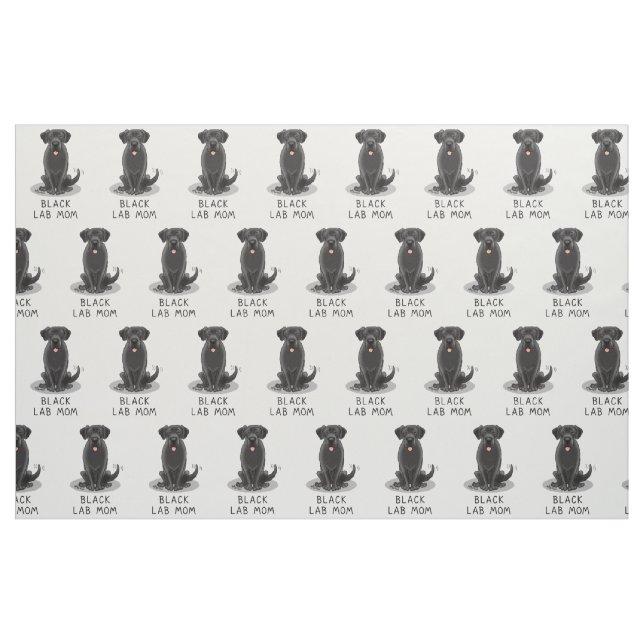 Svart lab Mamma (Labrador Retriever Mamma) Cute Hu Tyg (Fat Quarter)