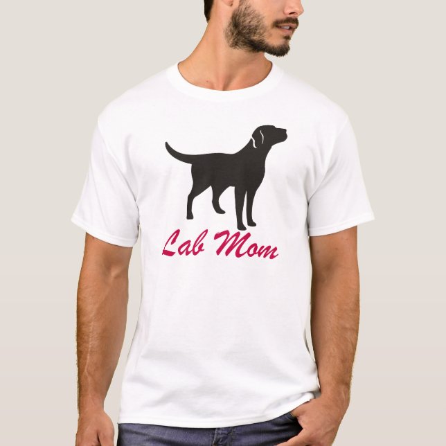 Svart lab mamma t shirt (Framsida)