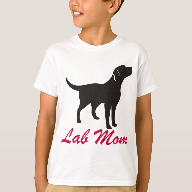 Svart lab Mamma T Shirt (Framsida)