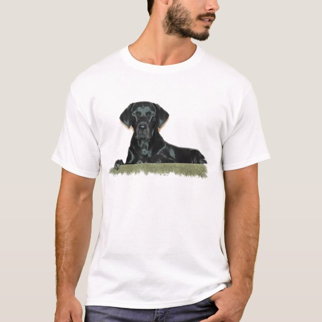 Svart lab manar T-tröja T-shirt (Framsida)